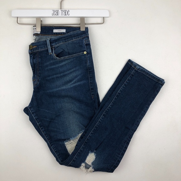 FRAME DENIM le Garcon distressed Jeans - Picture 1 of 9